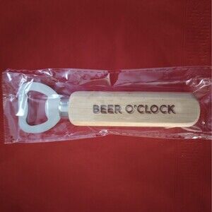 NEW Beer O'Clock Wood Handle Bottle Opener Bar Tool Home Kitchen Accessories